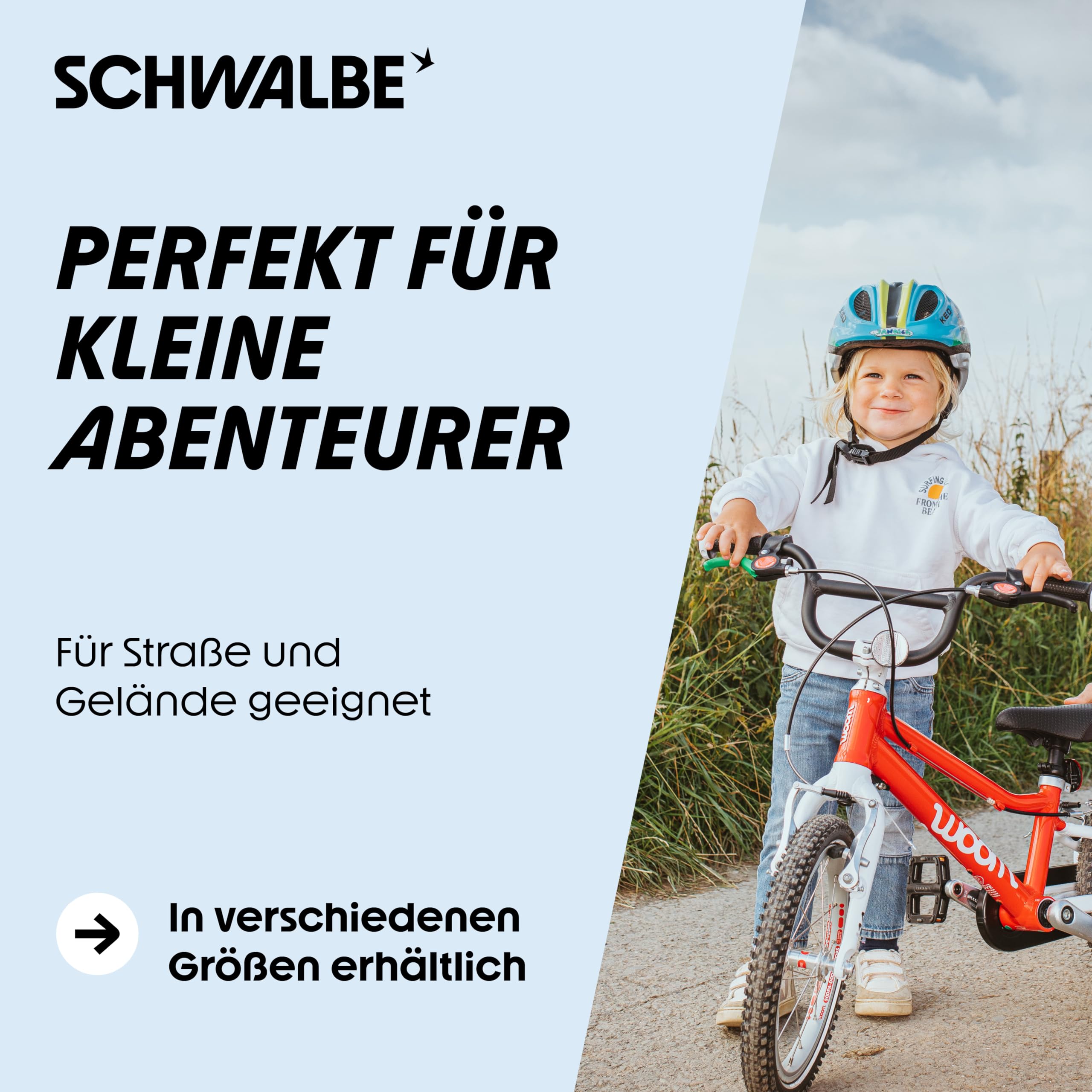 Schwalbe Fahrradreifen Little Joe – 14 bis 20 Zoll Reifen für Kinder – MTB Reifen als Faltreifen oder Drahtreifen für Kinderfahrrad – K-Guard und 50 EPI für kleine Mountainbikes, Kids-Bikes