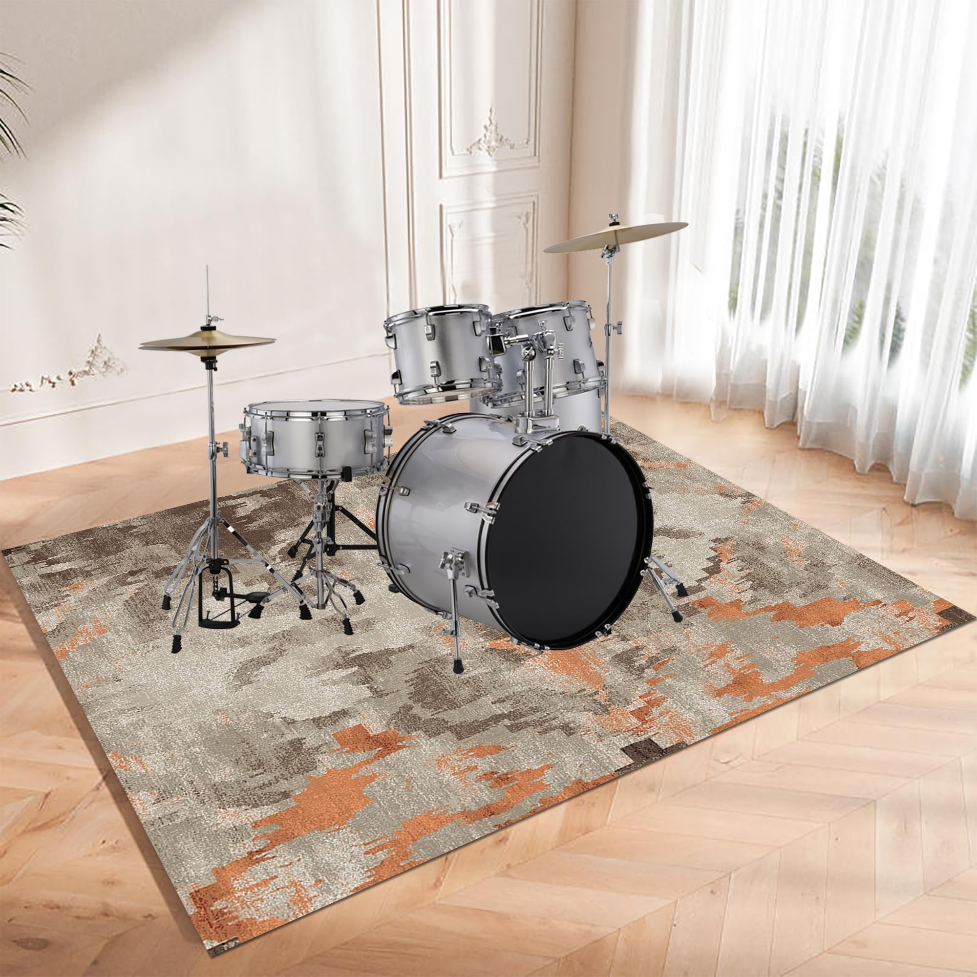 Tappeto a Tamburo Elettroniche Tappetino per Batteria 300 x 200 cm | Antiscivolo, Tappeto per Percussioni, Tappeti per Batterie Elettroniche Rullante Acustica Snare Drum Grancassa Strumenti