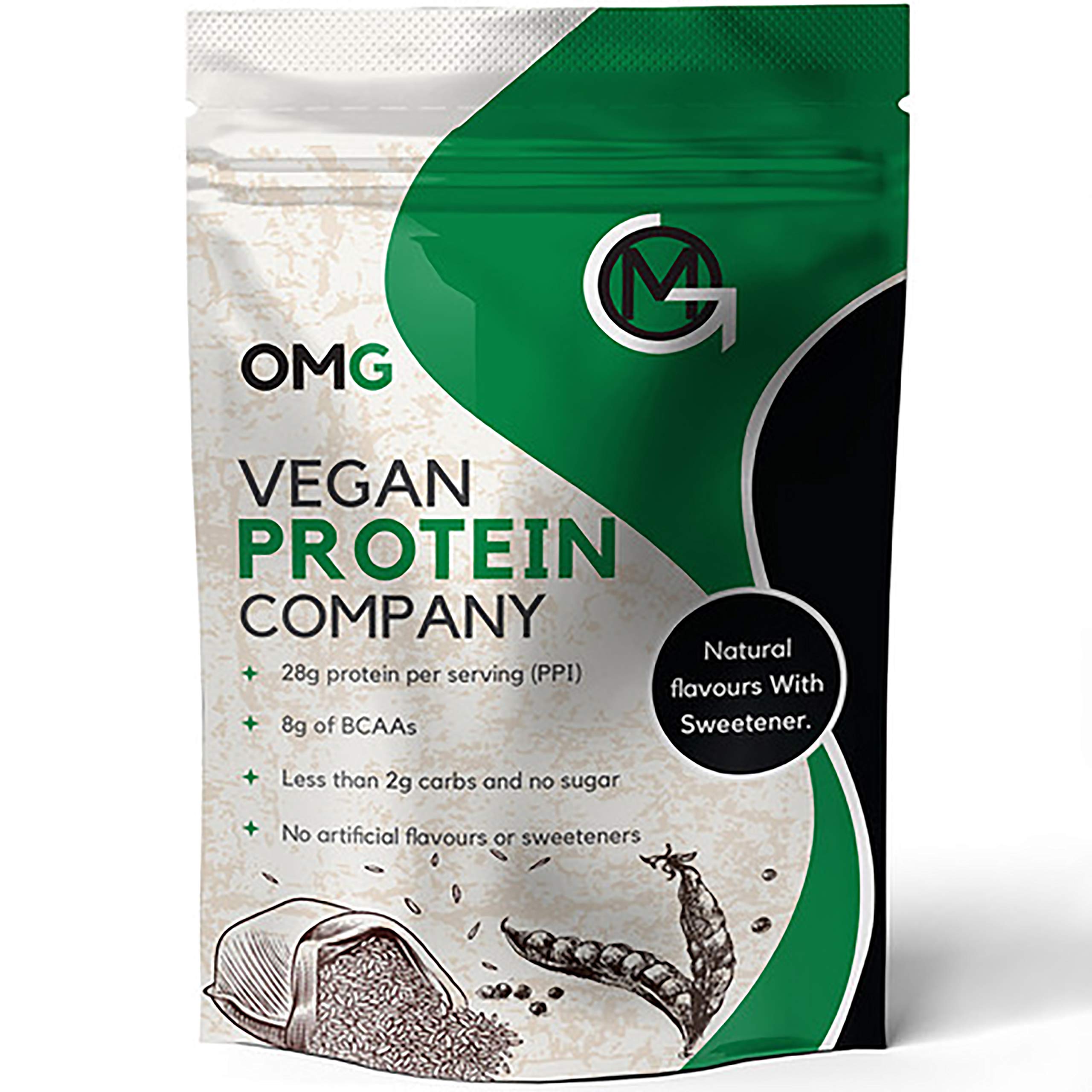 OMG LABS Organic Vegan Protein Isolate From Pea Rice and Moringa 85% Protein Per Serving, BCAA and Glutamic Acid (Belgian Chocolate) (200 Gms)