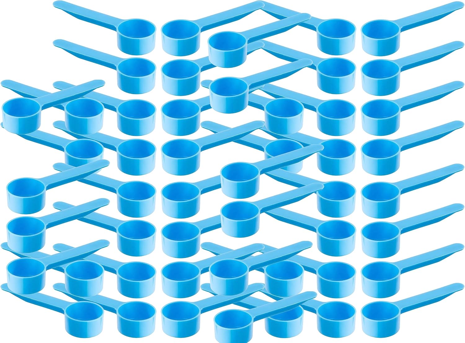 5 mL Plastic Measuring Packaging Scoop (= 5 cc/ = 1 teaspoon/ = 0.17 fl oz), Mediujm Handle - to Measure and Dispense Spices, Granules, Powders, for Seeds Packing (100)