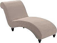Vista 28 de FantasDecor Funda Elástica para Chaise Lounge Funda de Silla de Celosía con Reposabrazos para Sala de Estar Dormitorio Doble Brazo Tela Jacquard Gris