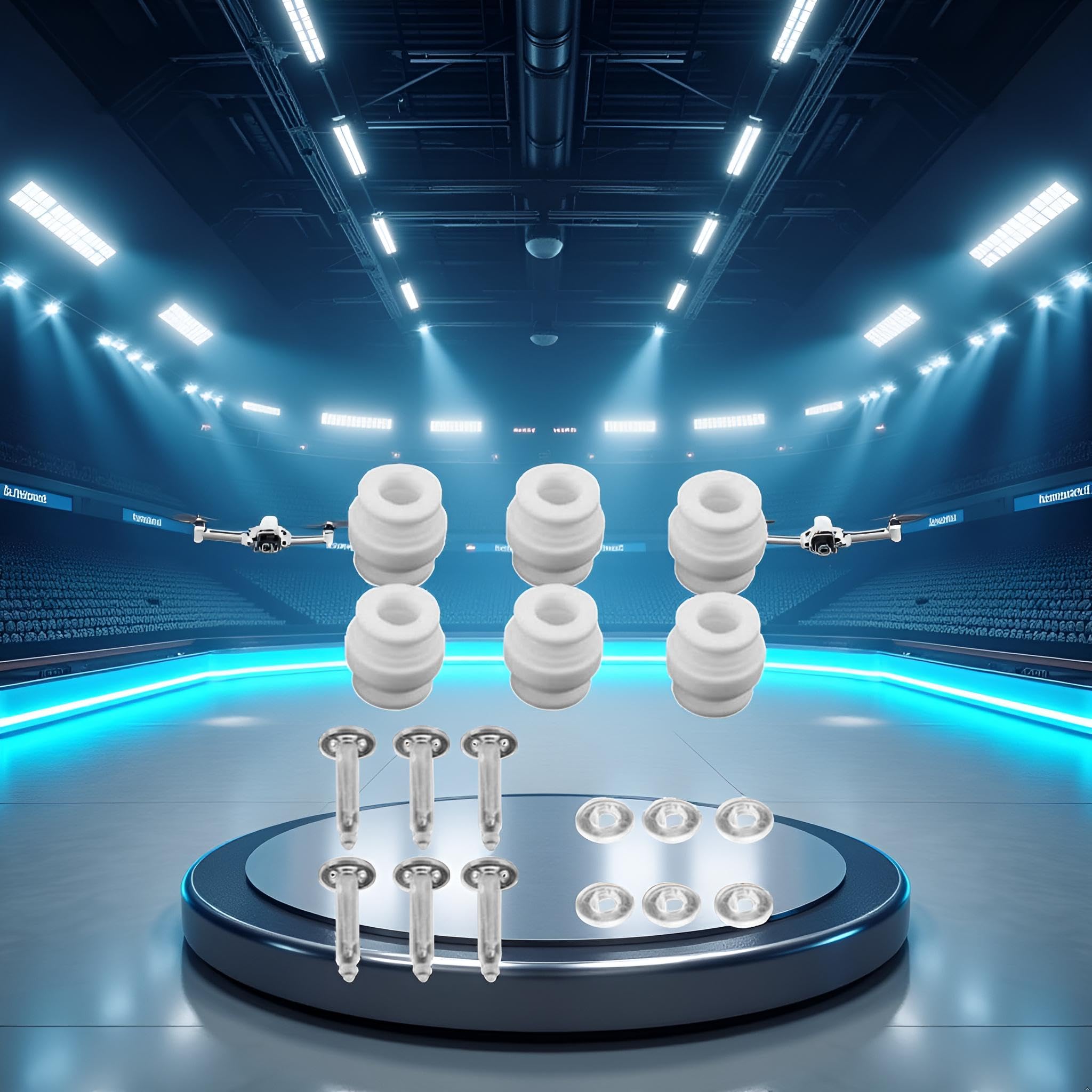 A Set White Shock Absorption Damping Rubber Balls+Anti-drop Bumper Pins Kit for DJI Phantom 3 Standard Professional Advanced,Cushion Repair Spare Parts,Drone Accessories Quadcopters and Accessories