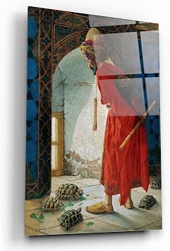 Kaplumba a Terbiyecisi Cam Tablo 46x72 cm