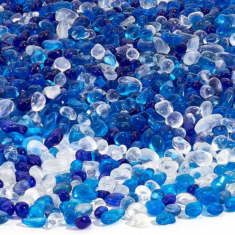 Piedras de vidrio azul para acuario redondas que evitan la suciedad visual en jarrones grandes