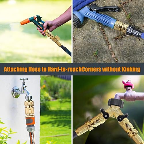 Miniatura 6 de 2 mangueras de jardín de conexión rápida, conexión rápida duradera, acoplador rápido de latón resistente de 3/4 GHT para lavadoras a presión,