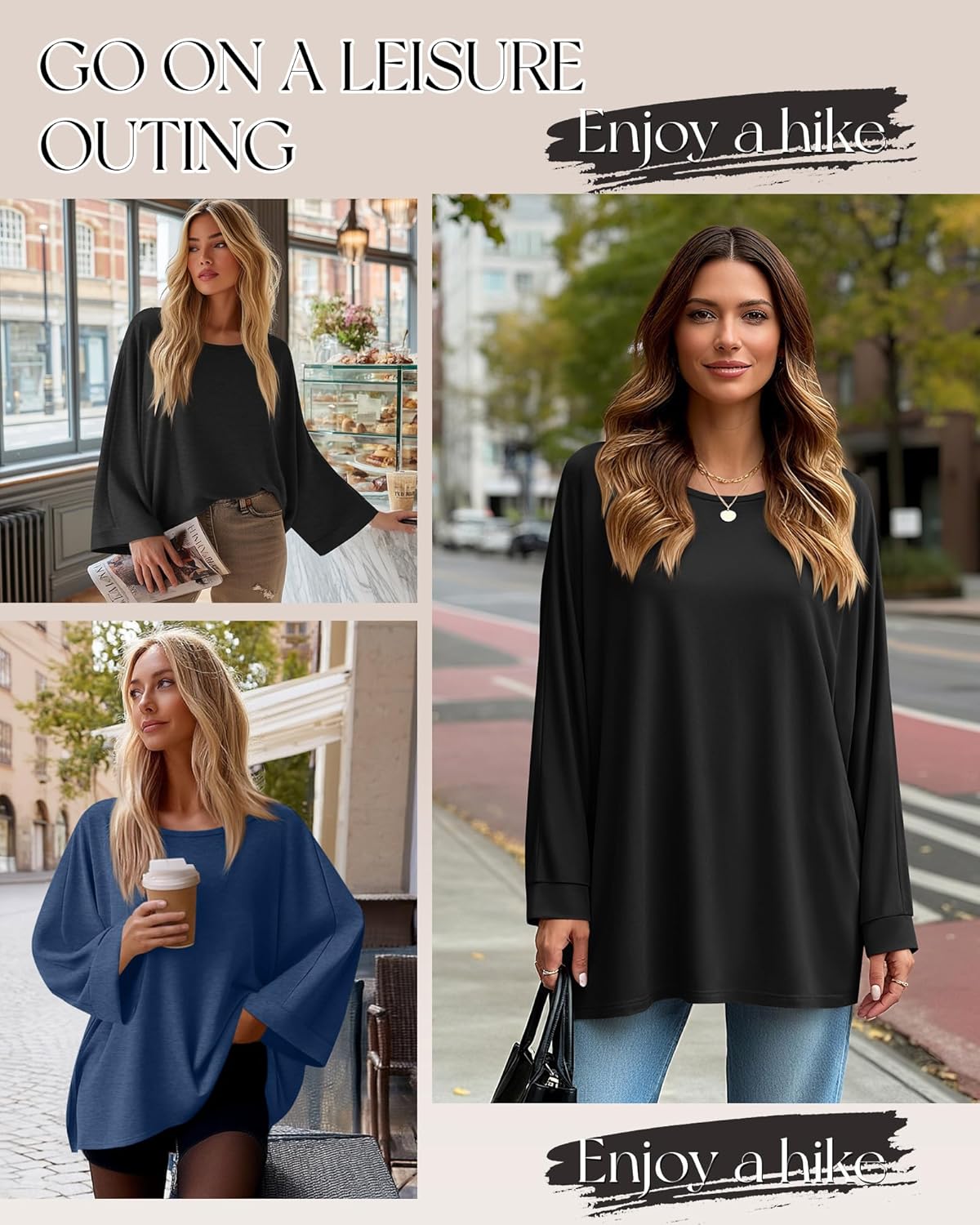 3 Pack Women's Oversized Y2K T-Shirts Crew Neck Long Sleeve Tops Loose Basic Tees Casual Workout Tees 2026 - Image 2