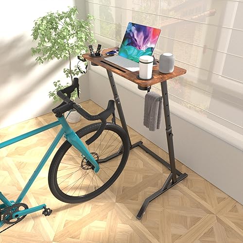 Miniatura 2 de OrigoDeco Escritorio para bicicleta, escritorio de ciclismo ajustable, escritorio de pie para caminar, escritorio de entrenamiento de bicicleta de