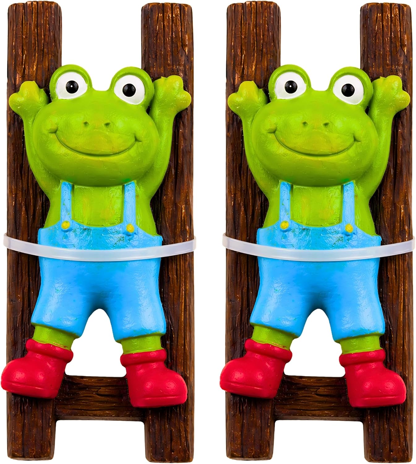 (2) Frog Pot Hugger Plant Decor, 5in. Decorative Garden Planter Hanger Figurine, Resin Flower Pot Climber Accent for Indoor Outdoor Planters, Balcony Patio Yard Home Décor Ornament Design May Vary