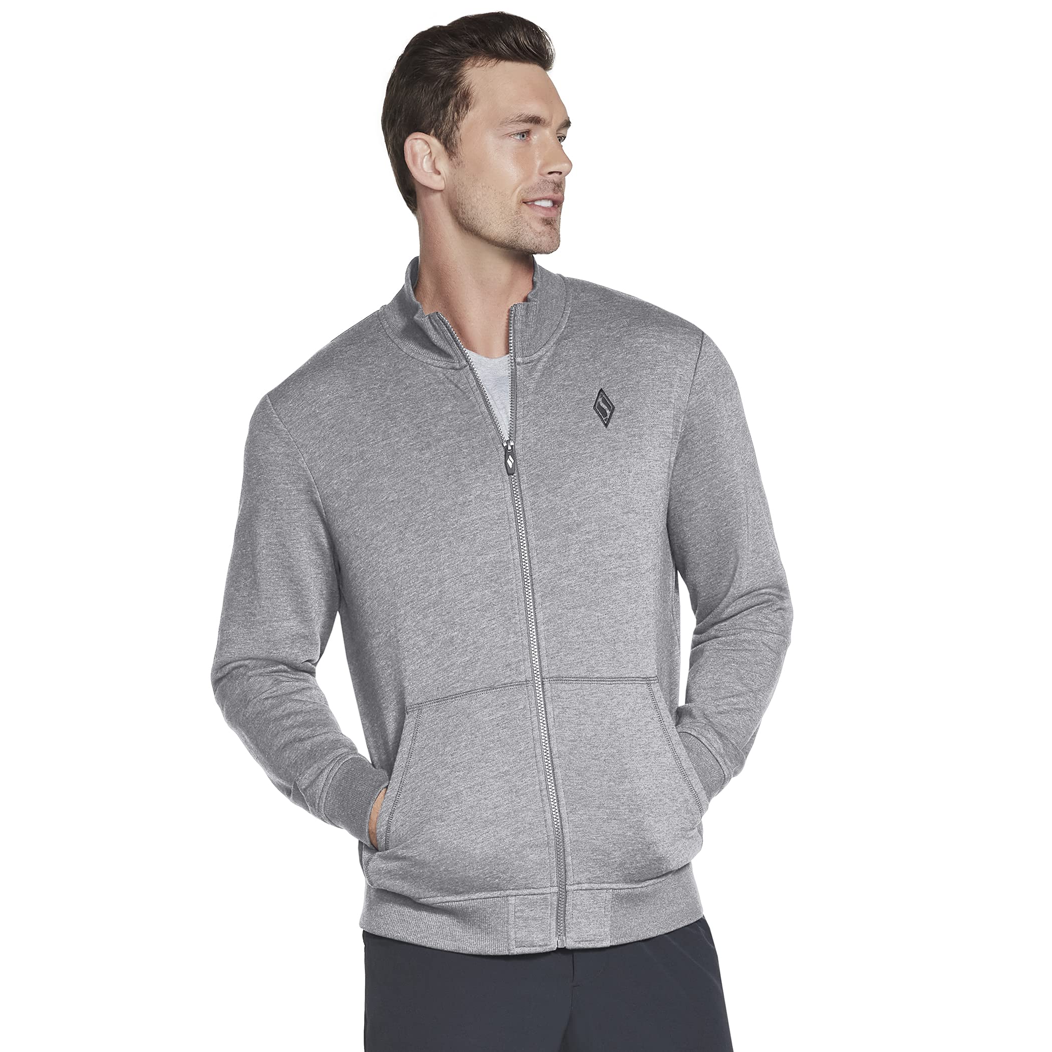 SkechersMen's The Hoodless Hoodie GO Walk Everywhere Full Zip Mock Neck Jacket