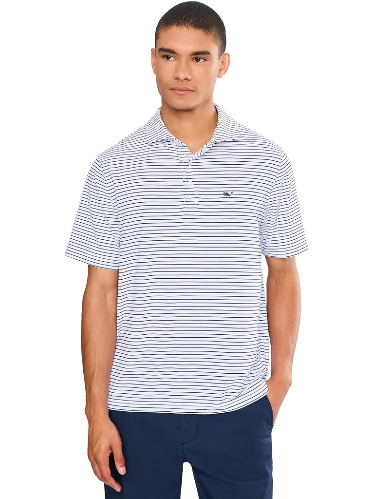 White Vineyard Vines Performance Air Tech Polo
