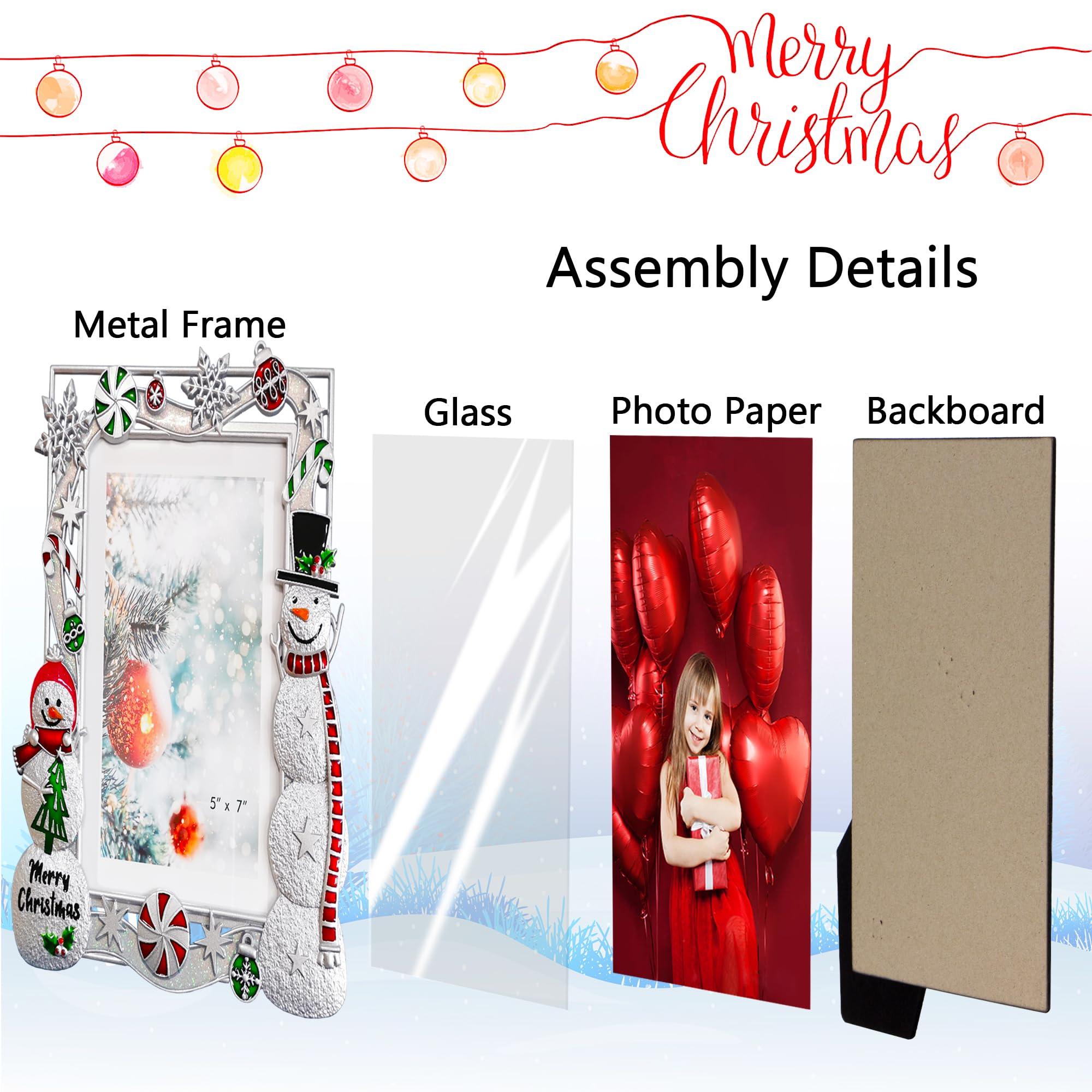 Amazon.co.jp: クリスマス写真フレーム 5x7インチ 2023年 メタルフォト
