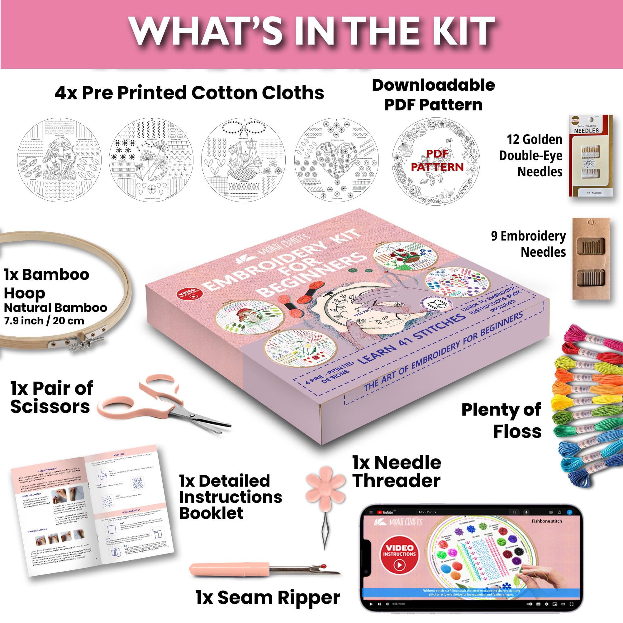 Moni Crafts - Kit de bordado para principiantes - Nr2