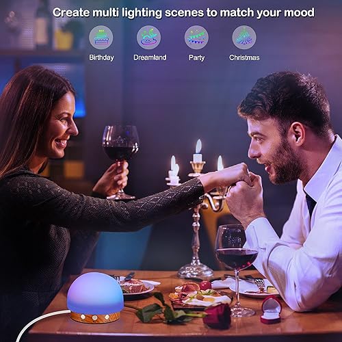 Miniatura 4 de Lámpara de mesita de noche, modo de sincronización de música y modo RGB Lámpara de noche regulable para dormitorio, lámpara LED de silicona con