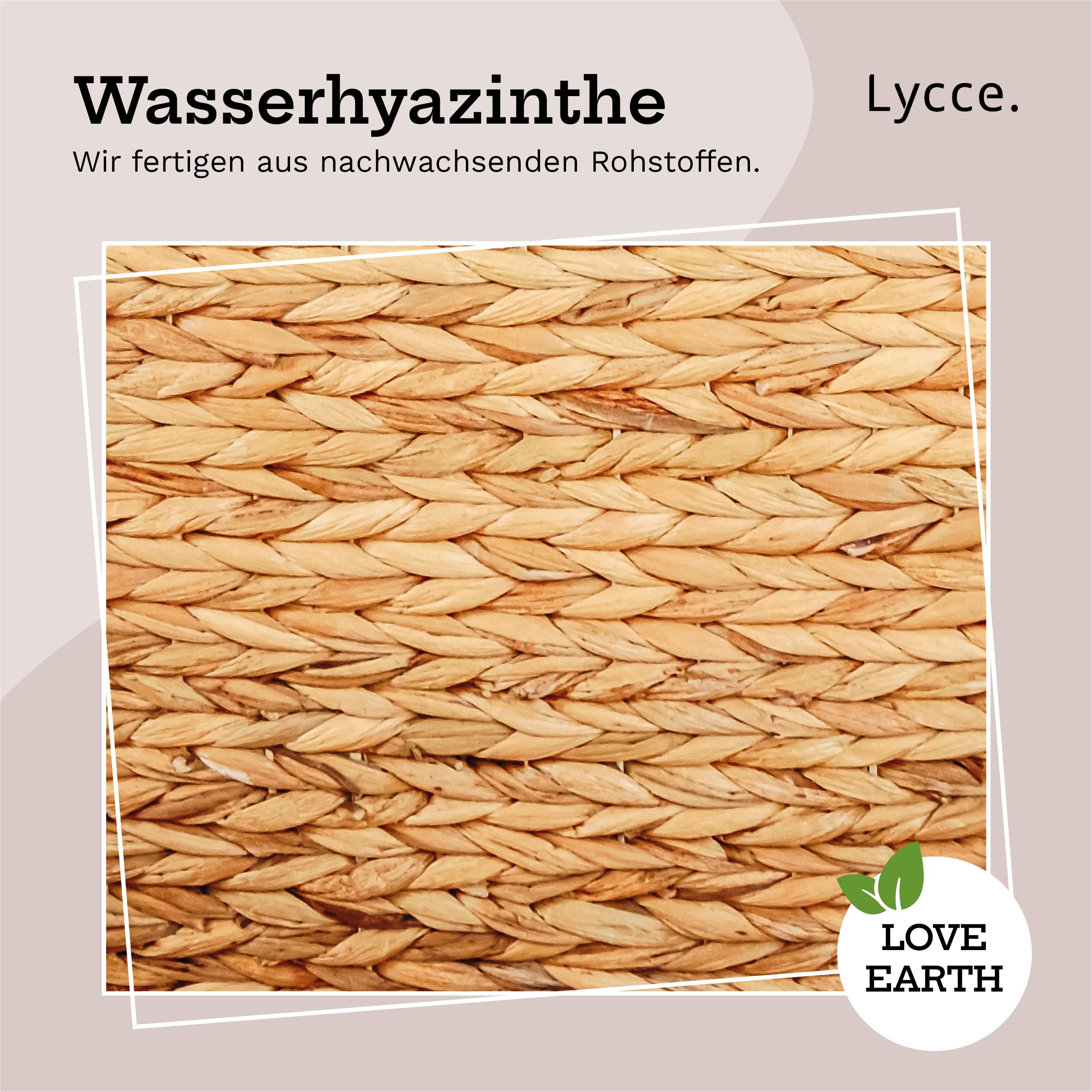 Lycce Wäschekorb 3 Fächer 150L Wäschesortierer, natur 80 x 40 x 50 cm