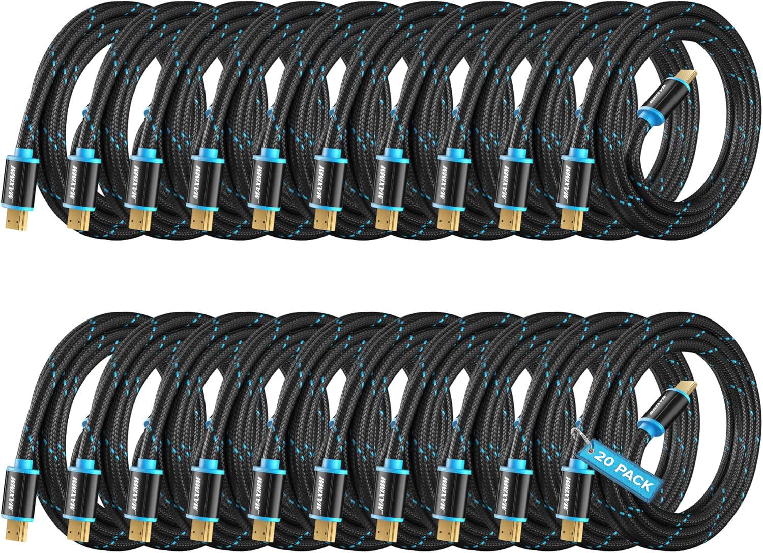 Best Deal Product HDMI Cable 4K HDMI 2.0, 6ft, Certified 18Gbps, 4K@60Hz Ultra High-Speed Gaming HDMI Cable, 4K Cable, 20 Pack, UL-Listed