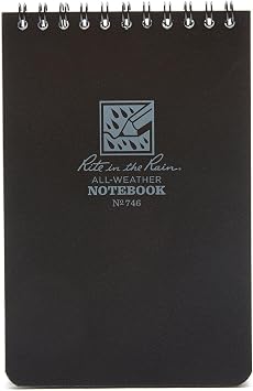 Rite in the Rain Top Spiral Notebook Black | wirebound-notebooks