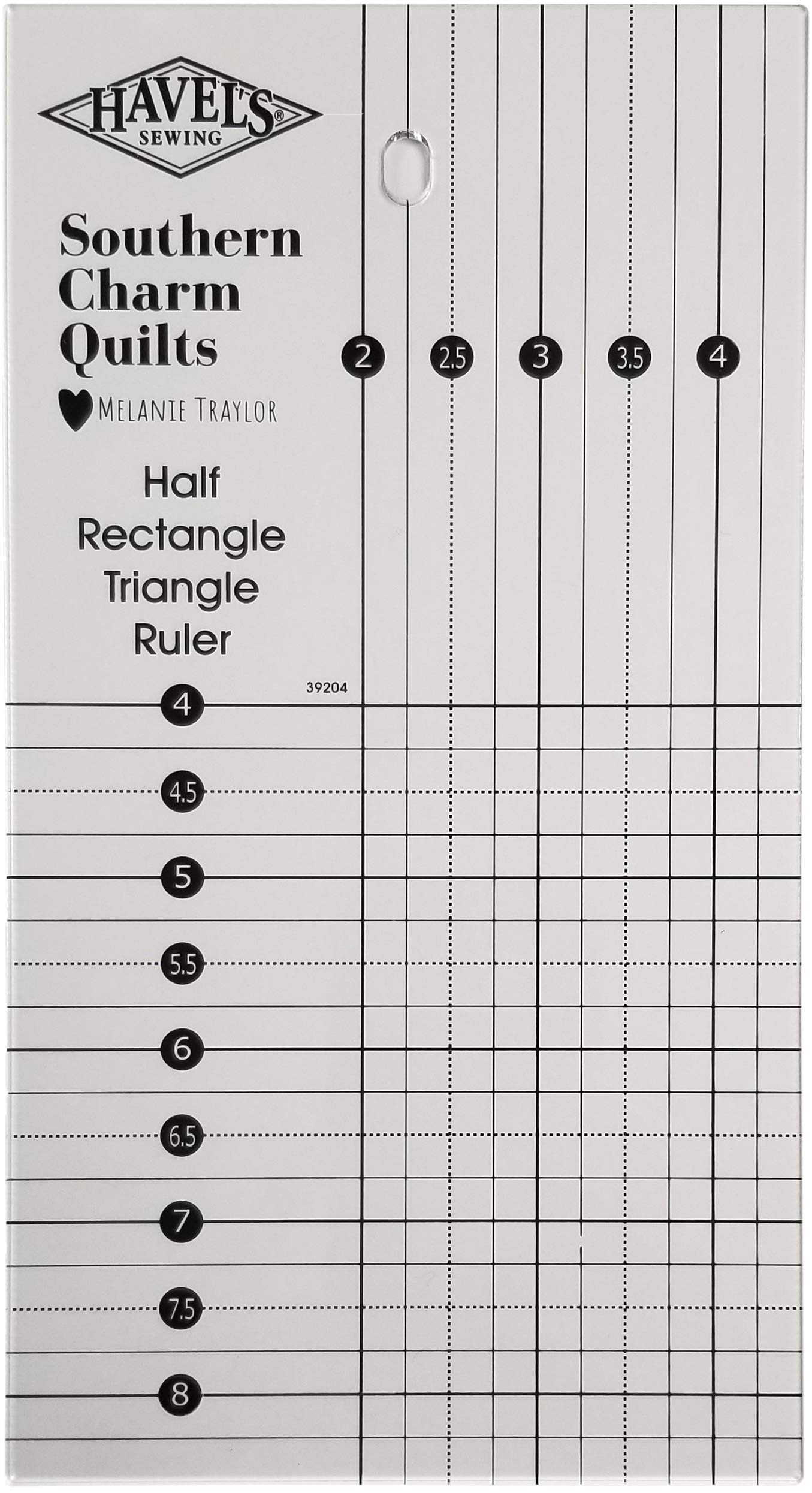 Havel'sHalf Rectangle Triangle Ruler-2"X4" to 4.5"X8.5"