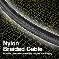 Vista 5 de BoxWave Cable Compatible with JOLIKE D22 - DirectSync PD Cable (3ft) - USB-C to USB-C (100W), Type C Braided Charge and Fast Sync - Jet Black