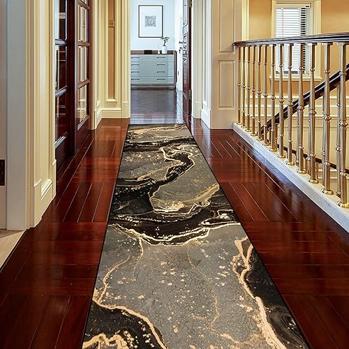 Miniatura 6 de ARTCREATOR Alfombra abstracta moderna para pasillo, alfombra lavable de 2 x 10 pies, alfombra larga y ultra suave, antideslizante de pelo bajo,