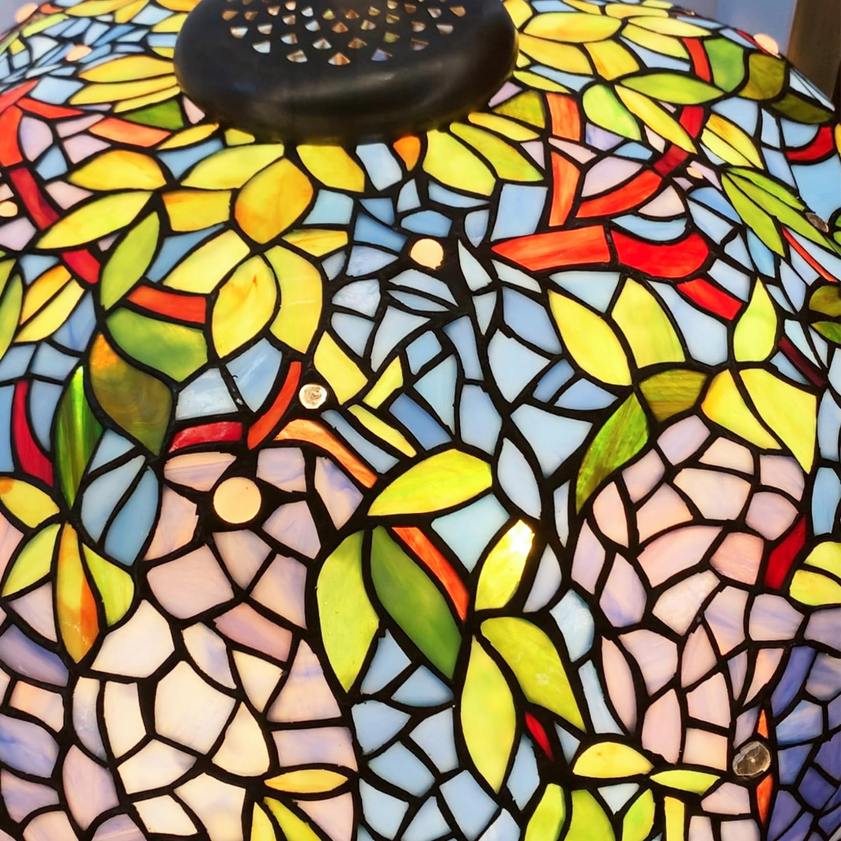 Tiffany Style witrażowy klosz lampy zastępczej do lamp podłogowych, stołowych i biurkowych, poprawia oświetlenie do czytania dzięki śródziemnomorskiemu wzornictwu