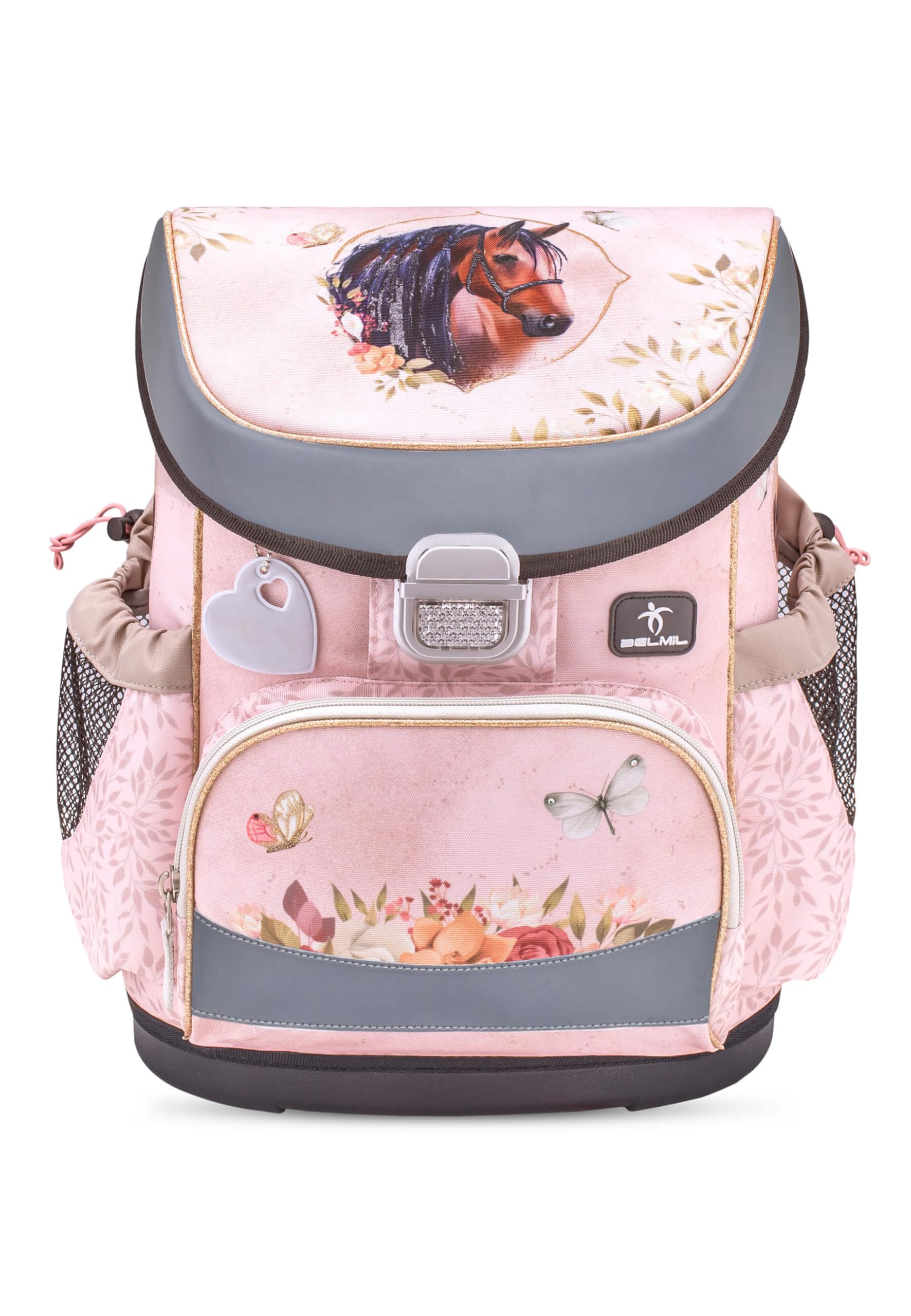 Belmil Mini-Fit Schulranzen Set 5-teilig mit extra Schlüsselanhänger (405-33AGS GRAT) (Horse Chestnut 2025)