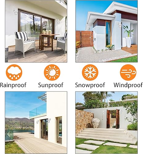 Miniatura 5 de Apliques de pared para exteriores, del atardecer al amanecer, gran lámpara impermeable para porche, puerta, patio, garaje, entrada, carcasa de