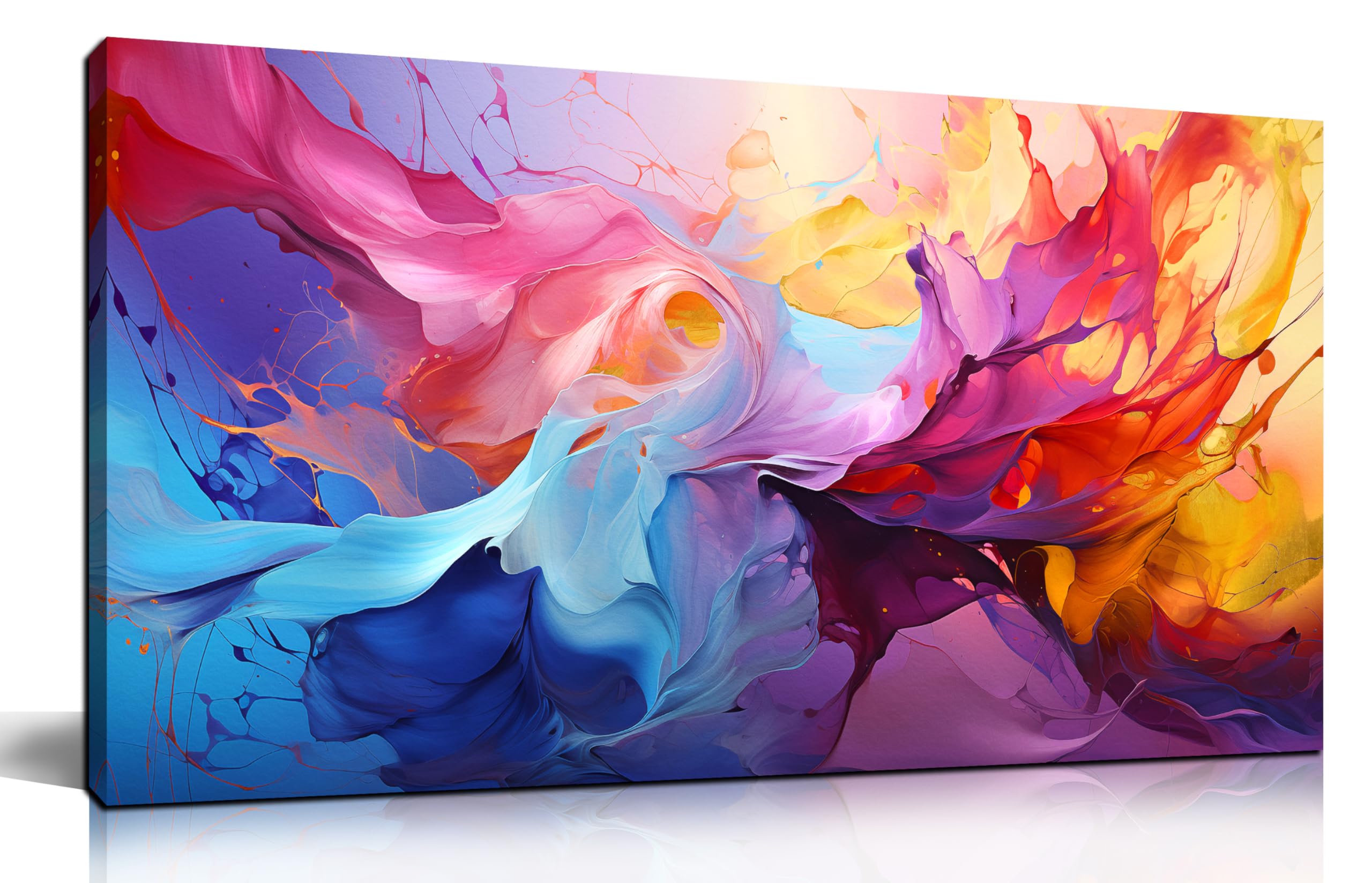 GUGIKA Abstract Wall Art for Living Room, Colorful Canvas Wall-Art for Bedroom, Print Paintings, Size 20x40 Inches