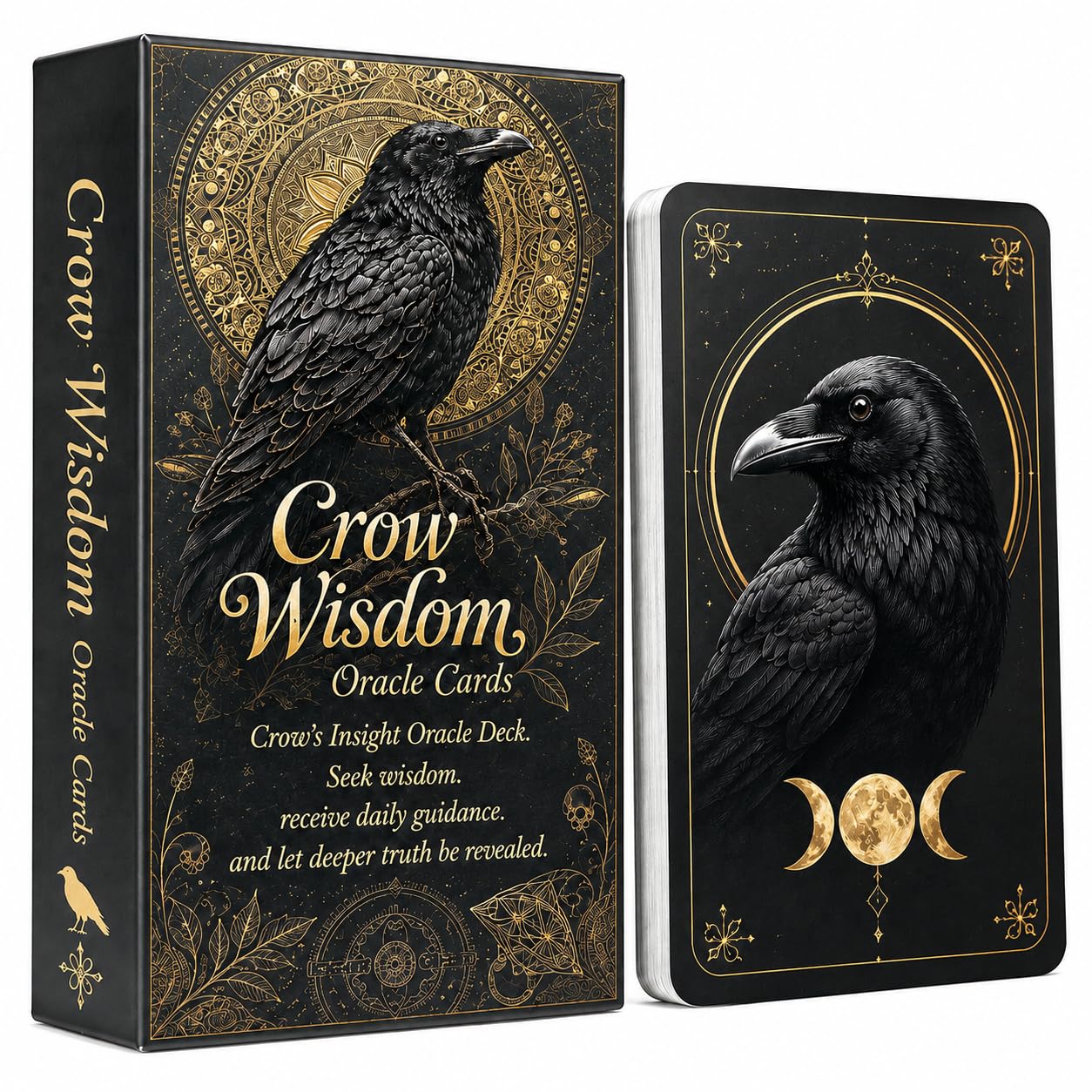 WitchyPoo Crow Wisdom Oracle Cards Deck – 55 Wisdom Insight Cards for Daily Guidance, Intuitive Readings, Divination, Self Reflection, Mindfulness & Spiritual Growth (Crow Wisdom)