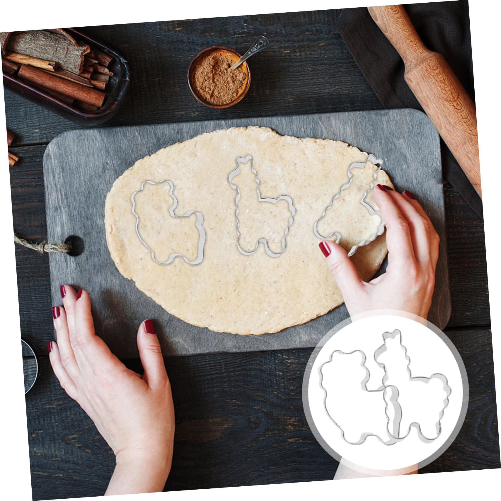 4pièces Alpaga Acier Inoxydable Moule à Biscuits Diy Pour Découper Pâte Sucrée Fruits Sandwichs