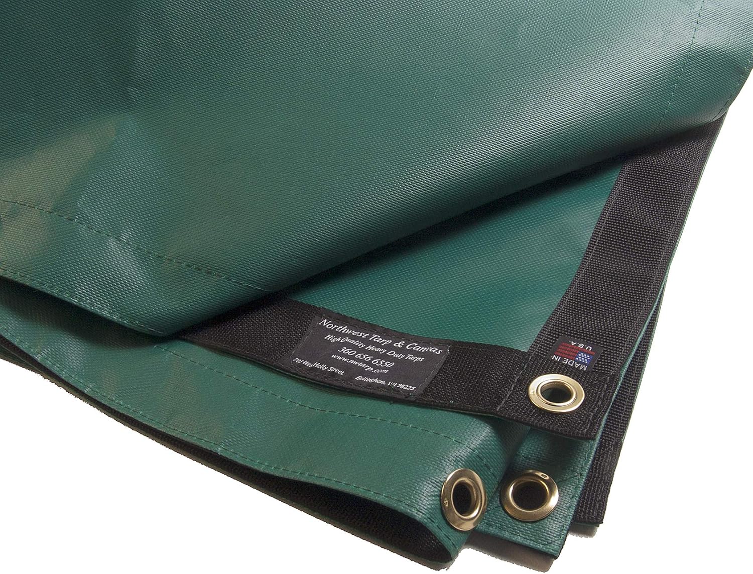 Tarp, Green, Durable, Waterproof, 10 Oz. Vinyl w/ Reinforced Edges (3' X 5' Feet)