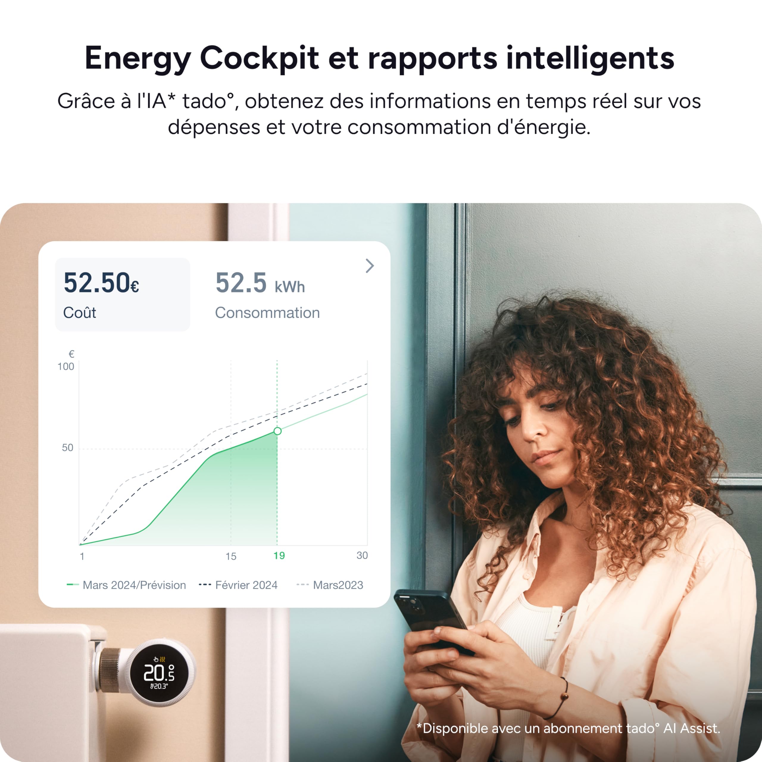 tado° Smart Thermostat X, commande du radiateur via l’application et l’enceinte connectée (Alexa, Siri, Google Assistant), installation DIY, pas compatible avec tado° V3+