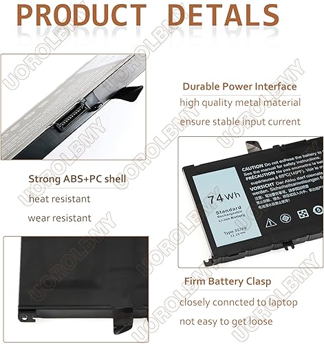 Miniatura 5 de Batería de repuesto 74WH tipo 357F9 71JF4 para Dell Inspiron 15 7000 7559 i7559 7557 i7557 5577 7567 5576 7566 INS15PD Series 15-7559 0GFJ6 P135G