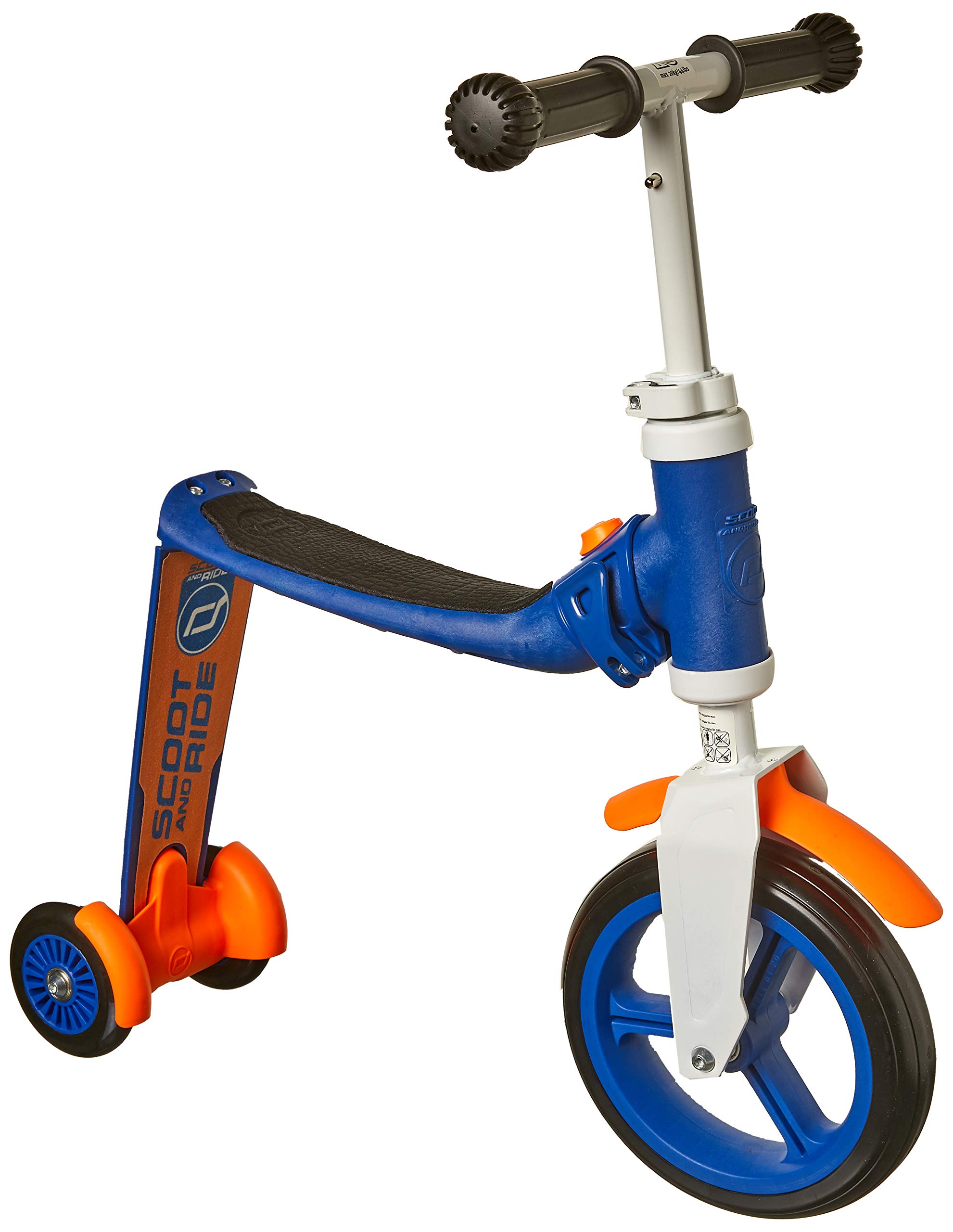 Scoot & Ride Dziecięcy Highwaybaby+ koter/rower biegowy, niebieski/pomarańczowy