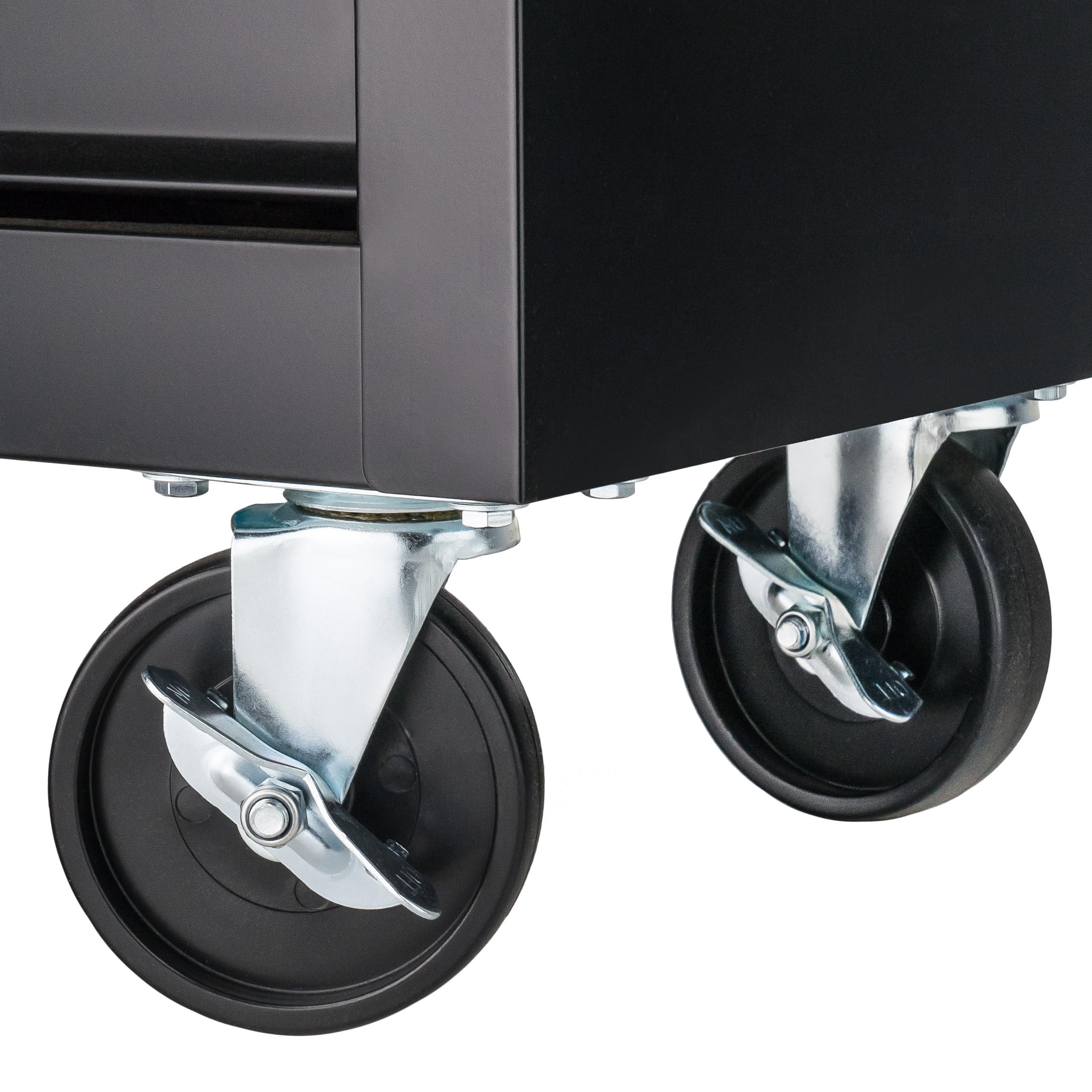 GarageGo Carrello portautensili P7 con 7 cassetti, piano in acciaio inox, chiusura centralizzata, ruote, serrabile, sottile