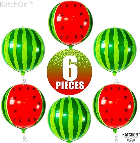 Miniatura 8 de KatchOn, Globos de sandía enormes para decoraciones de fiesta de sandía, 22 pulgadas, paquete de 6, globos de frutas para decoraciones de fiesta de