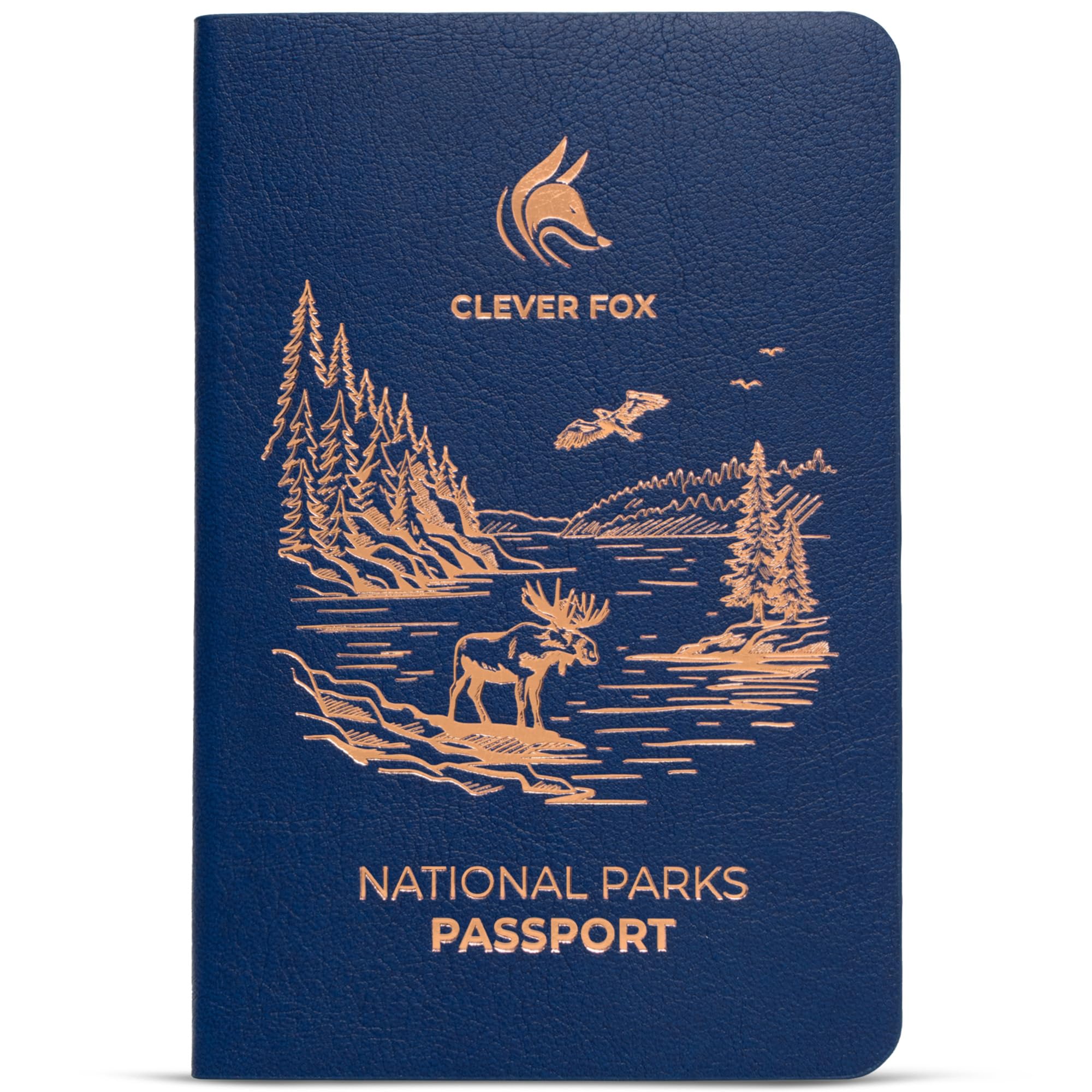 Clever Fox Clever Fox National Parks Passport Book – Illustrated U.S. & Canada National Park Tracker Journal & Stamp Book for Visit Notes, Memories & Photos – Gift for Hikers & Campers, 3.7”x5.6” (Dark Blue)