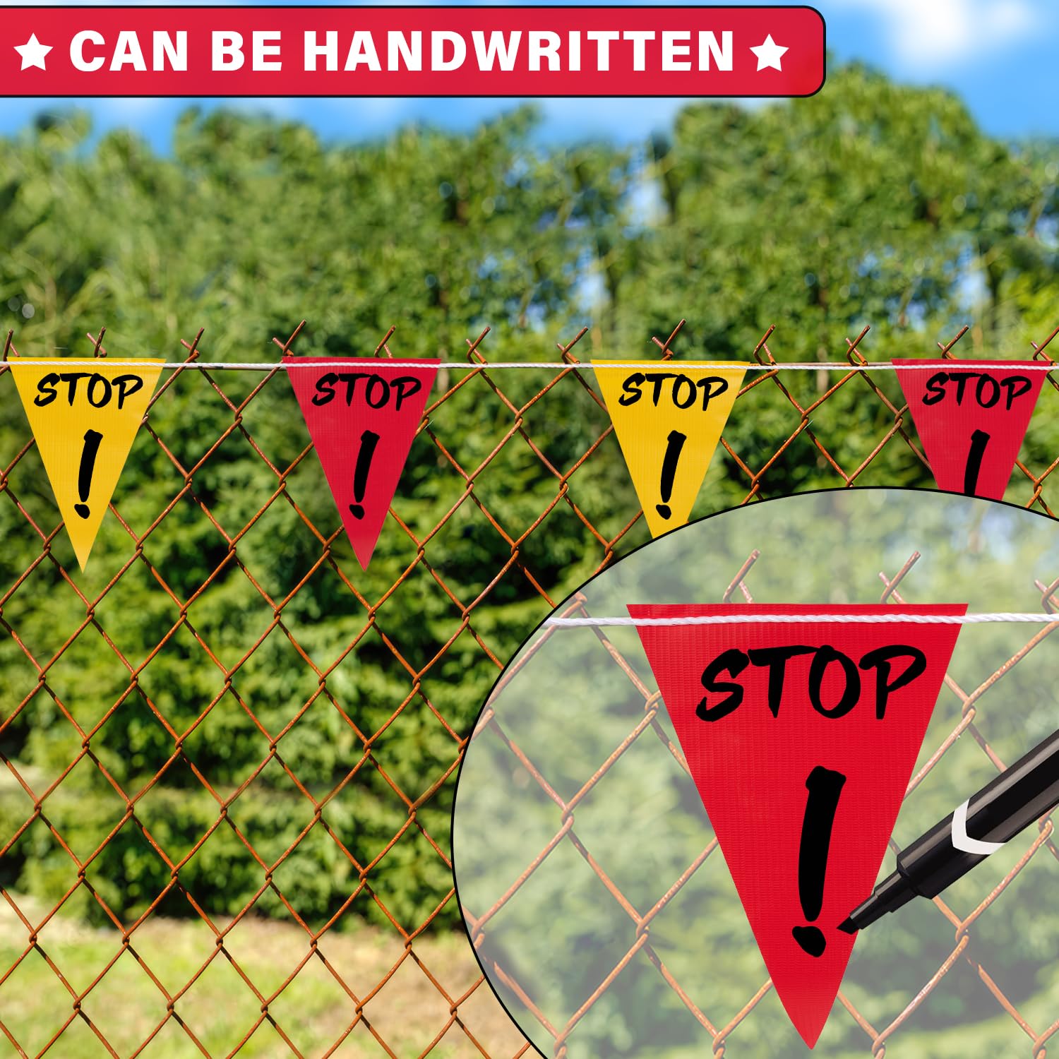 Pennant Banner Flags 105FT Red & Yellow Pennant Banner - Safety Warning ...