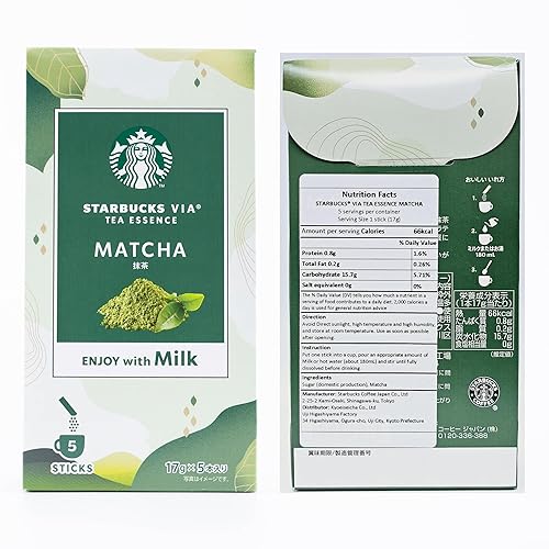 Miniatura 2 de STAR-BUCKS VIA Tea Essence - Polvo de té verde con sabor a esencia de té, edición limitada japonesa, calidad premium, matcha orgánico y hojicha,