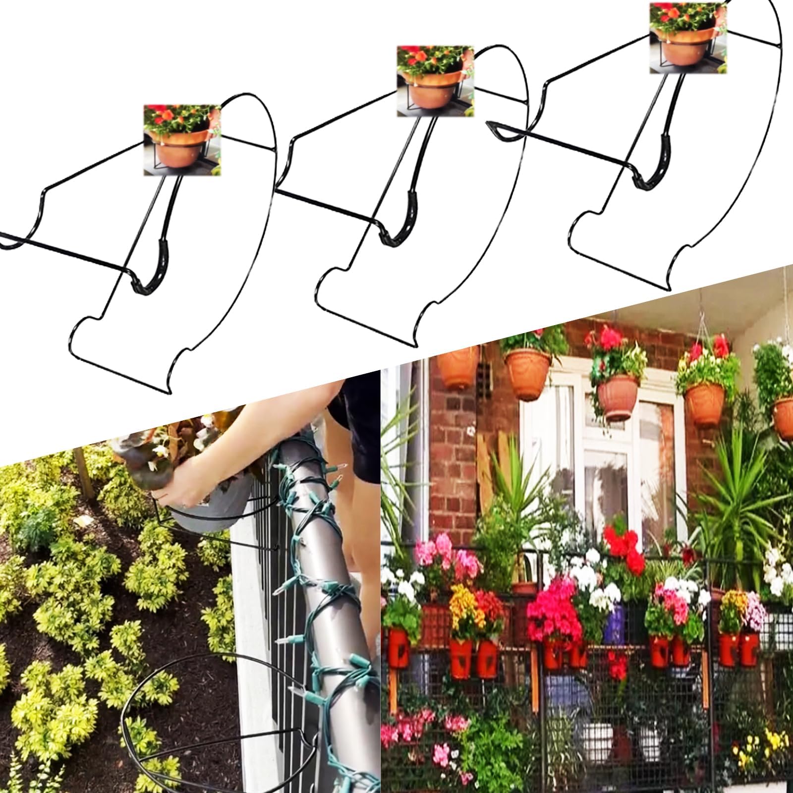 HEFYZNB Floating Garden Railing Planter Shelf,Balcony