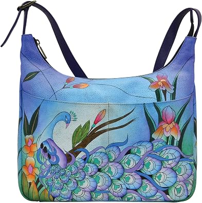 Anna by Anuschka Womens Original Hand-Painted Genuine Leather Medium Shopper Hobo