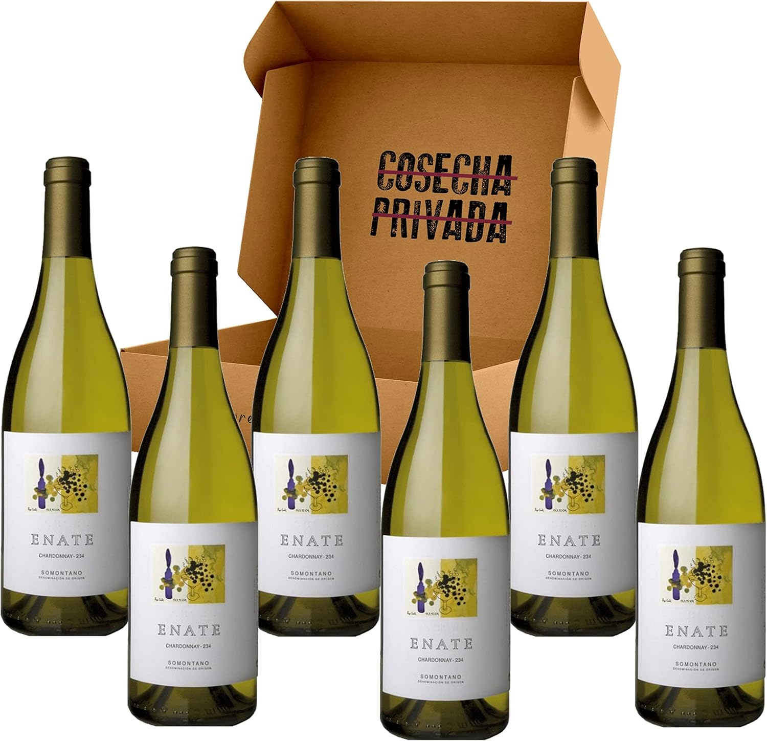 Enate 234 Chardonnay - Envío 24 H - Caja de 6 Botellas - Vino Blanco Somontano- Seleccionado y enviado por Cosecha Privada