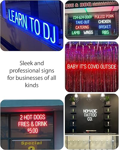 Miniatura 8 de SpellBrite Luces LED personalizadas con aspecto de letrero de neón, 1 fila y 3 caracteres, opciones de nombre personalizables, colgar en paredes y