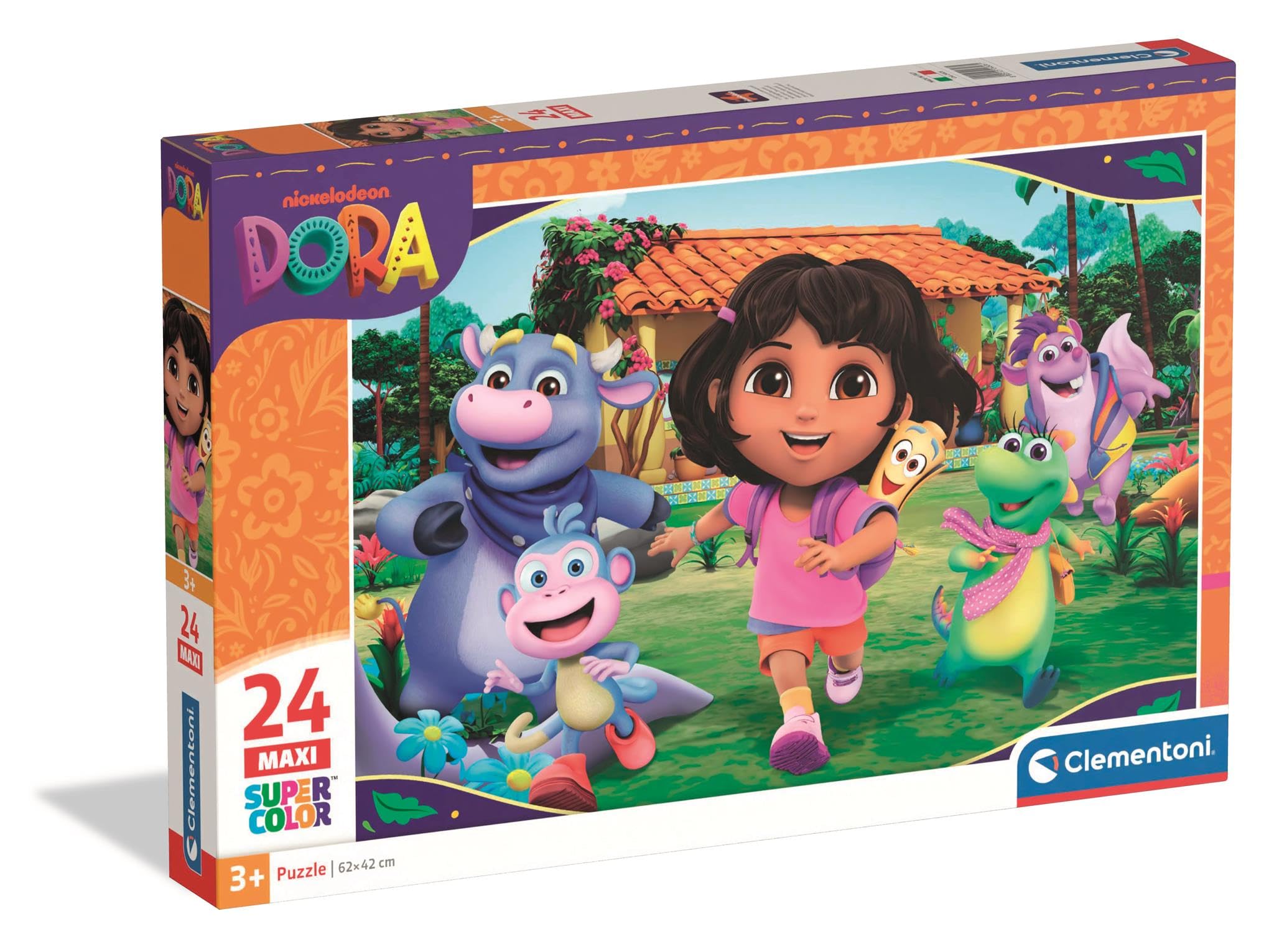 Clementoni Puzzle 24 pieces Maxi, Dora the Explorer, Puzzle for Children 3+ Years, Made in Italy, 24826