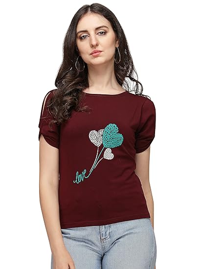 DHRUVI TRENDZ Women Printed Top with Half Sleeves for Office Wear, Casual Wear,Top for Women/Girls Top