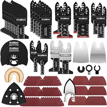 135-Piece Multitool Saw Blades Multi-Tool Accessory Set for Wood Plastic Metal Oscillating Saw Blade Set Compatible with Einhell Makita DTM51Z Dremel Parkside Bosch and More