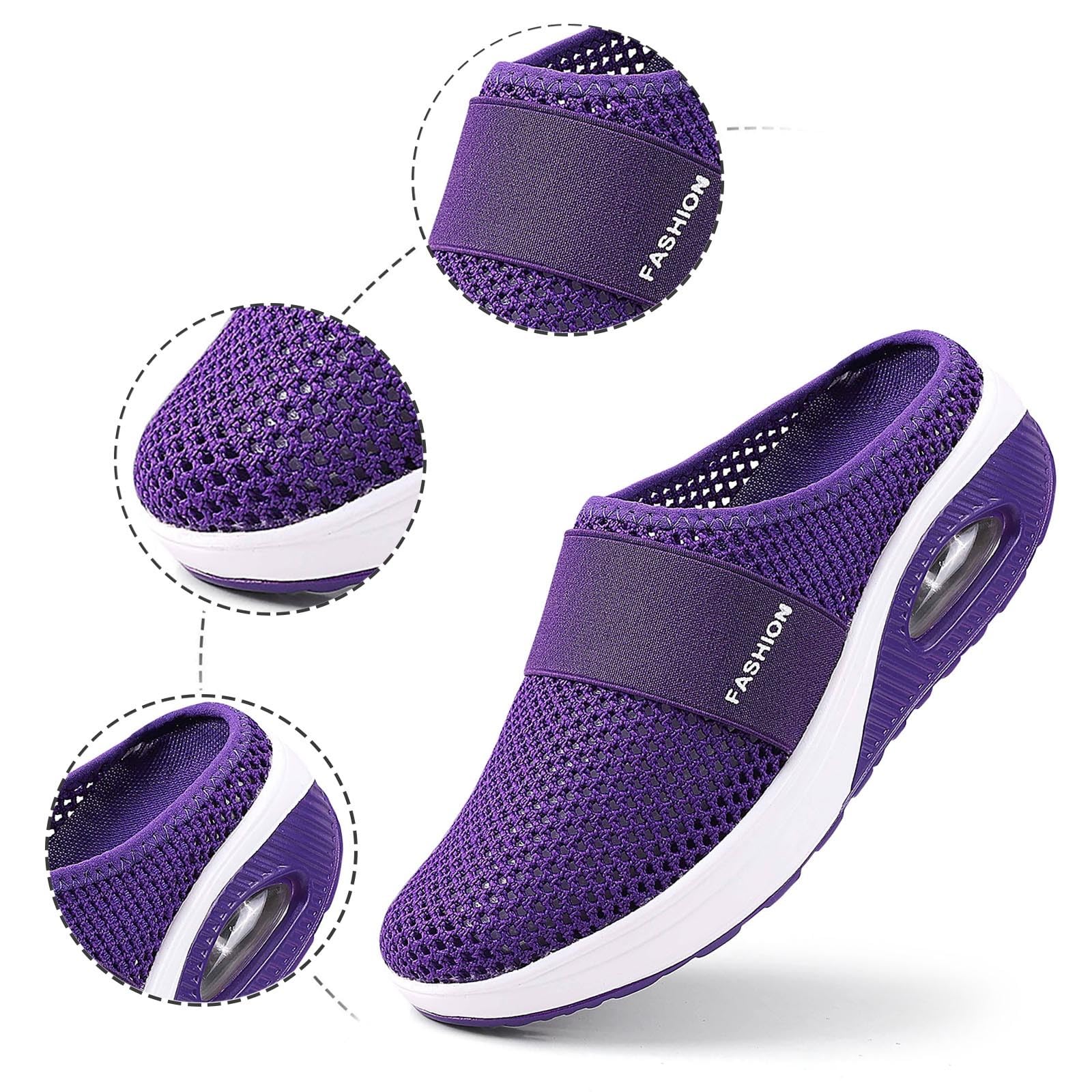 Zapatillas Verano Mujer Malla Grande Puntera cómodas Antideslizantes Playa diseño Liso Transpirable Ligero para Uso Diario