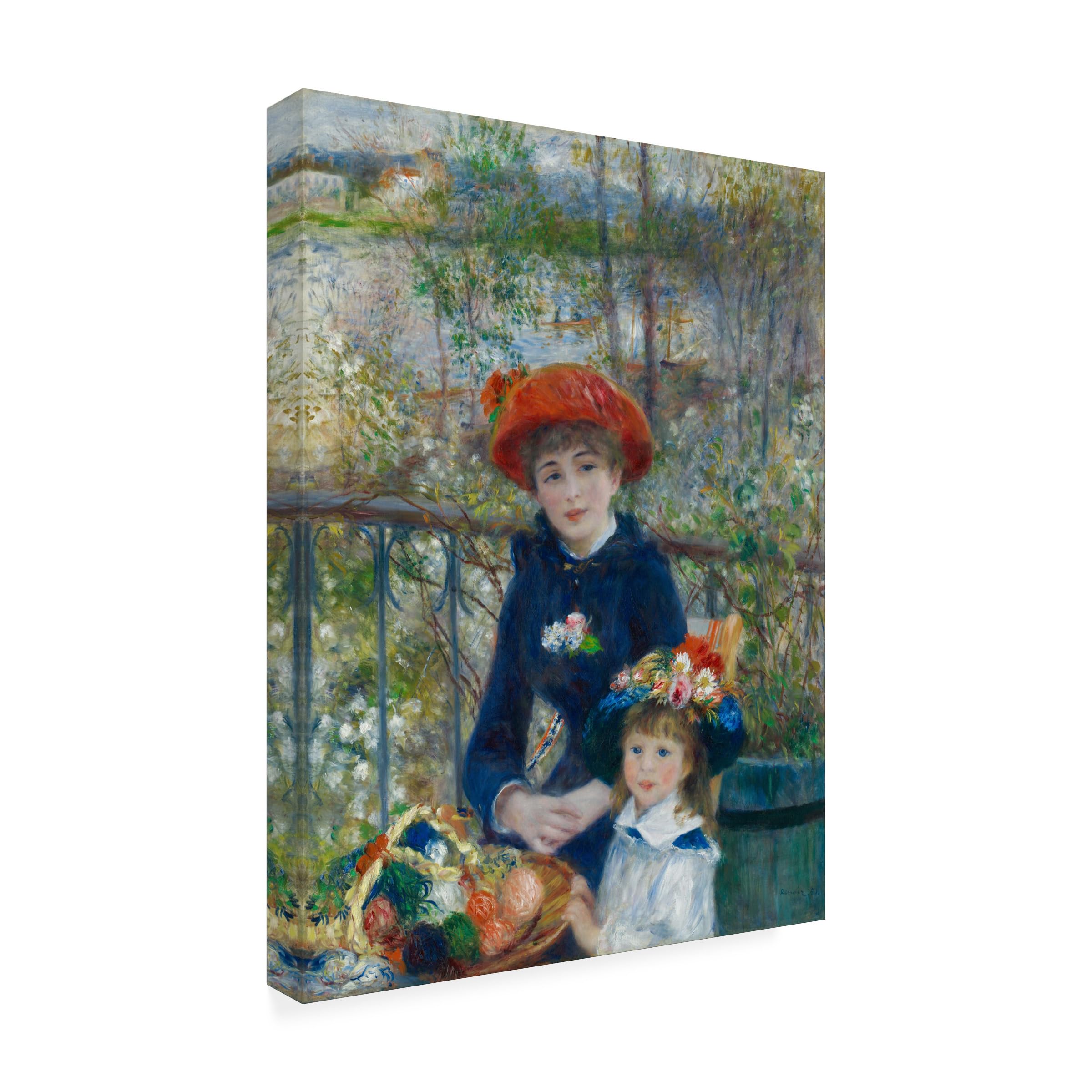 Wrapped Canvas Wall Art - Renoir Two Sisters On The Terrace 2 Wall Art for Living Room Bedroom