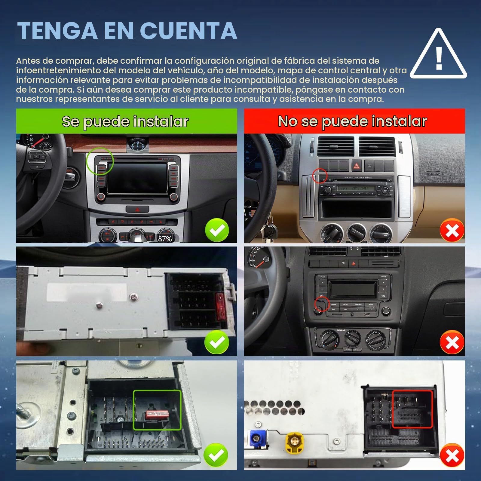 SIXWIN Android 15 4+128 GB Autorradio para VW Golf 5 6/Passat/Polo/Seat/Caddy/Touran con CarPlay/Android Auto, Pantalla HD de 9 Pulgadas con GPS, WiFi, Bluetooth 5.0, FM/RDS, EQ, USB-C y Cámara