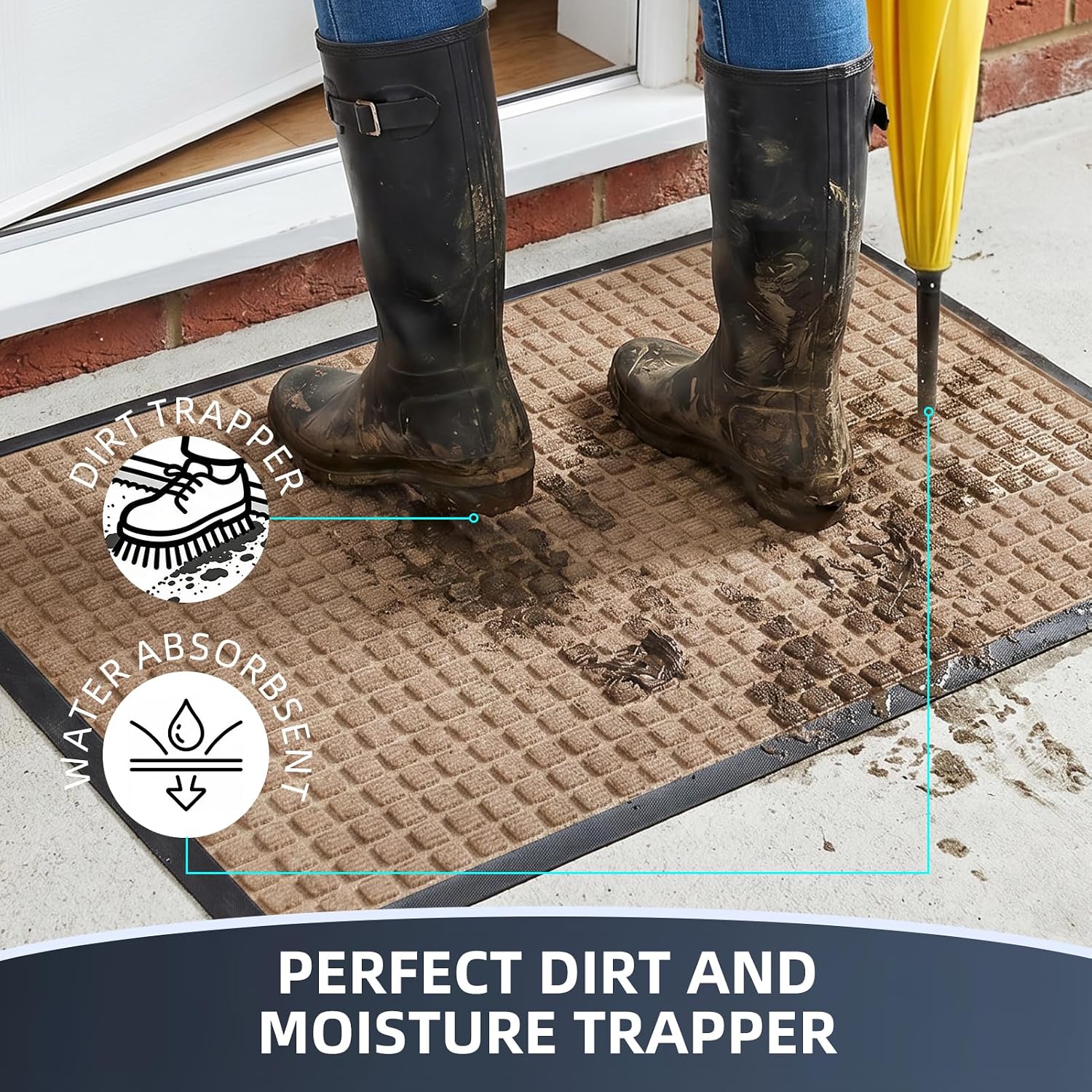 Front Door Mat Outside Entrance, Heavy Duty Doormat, 29.5"x17" thumbnail