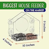 Vista 3 de Comederos de pájaros transparentes para ventanas con vista interior - Comedero de casa de pájaros con ventosas - Comedero de casa de pájaros